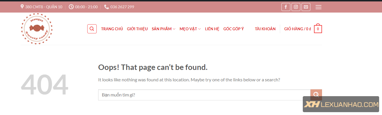 Lỗi 404 trang giỏ hàng, thanh toán của Woocommerce
